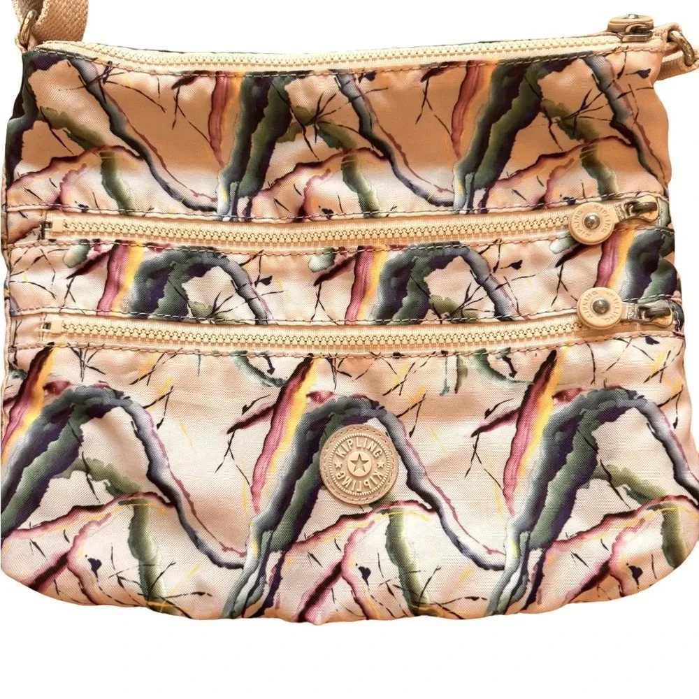 Kipling Alvar Crossbody Purse Multicolored Purple Blue Medium size - Picture 6 of 16